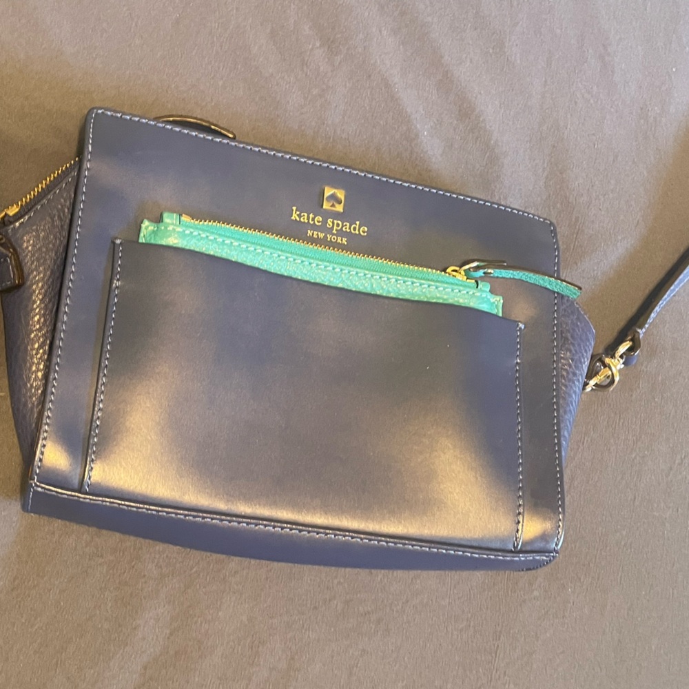 Kate Spade Dark Blue and Aqua Crossbody Bag